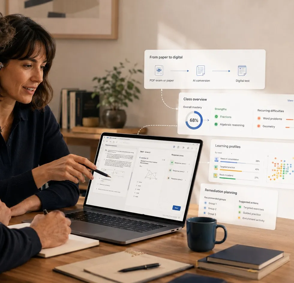 Interface T-Twice Campus : vue classe et remédiation pour enseignants.